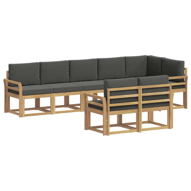 vidaXL Outdoor-Sofagarnitur 8-Tlg Weiß und Anthrazit Polyester 3387806