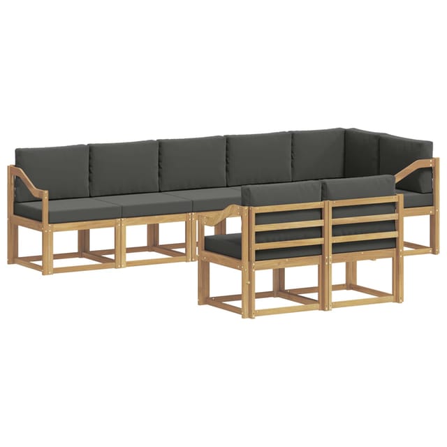 vidaXL Outdoor-Sofagarnitur 8-Tlg Weiß und Anthrazit Polyester 3387821