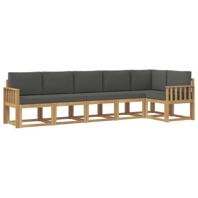 vidaXL Outdoor-Sofagarnitur 6-Tlg Weiß und Anthrazit Polyester 3387696
