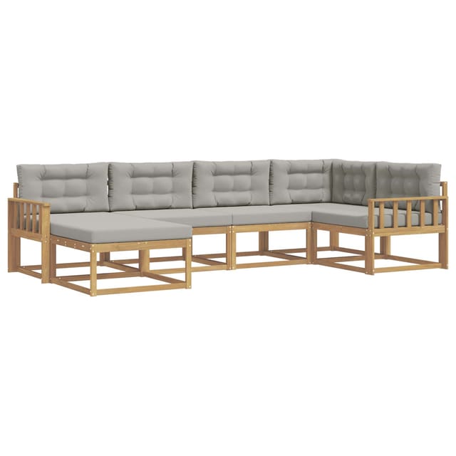 vidaXL Outdoor-Sofagarnitur 5-Tlg Weiß und Hellgrau Polyester 3386685