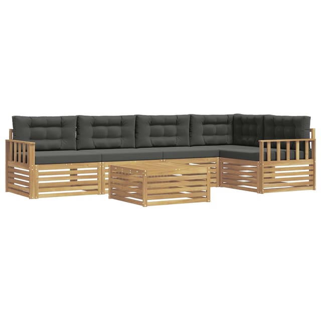 vidaXL Outdoor-Sofagarnitur 6-Tlg Weiß und Anthrazit Polyester 3390517