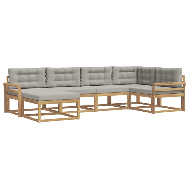 vidaXL Outdoor-Sofagarnitur 5-Tlg Weiß und Hellgrau Polyester 3386690