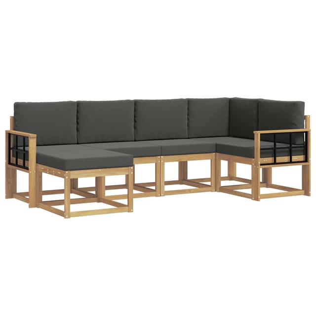 vidaXL Outdoor-Sofagarnitur 6-Tlg Weiß und Anthrazit Polyester 3387886