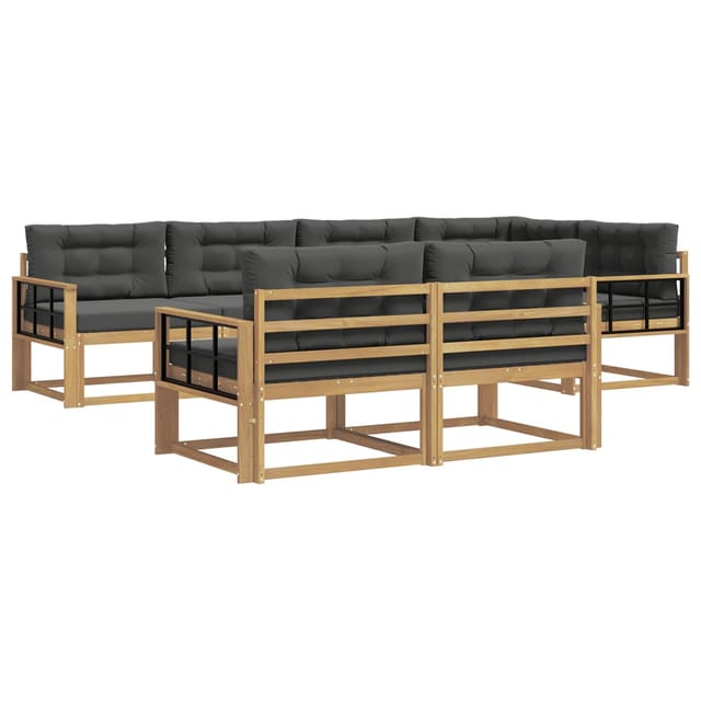 vidaXL Outdoor-Sofagarnitur 6-Tlg Weiß und Anthrazit Polyester 3386596
