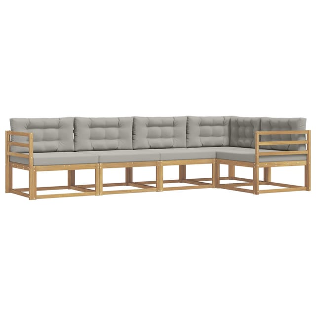 vidaXL Outdoor-Sofagarnitur 4-Tlg Weiß und Hellgrau Polyester 3386430