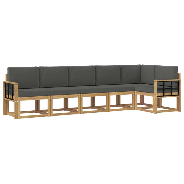 vidaXL Outdoor-Sofagarnitur 6-Tlg Weiß und Anthrazit Polyester 3387711