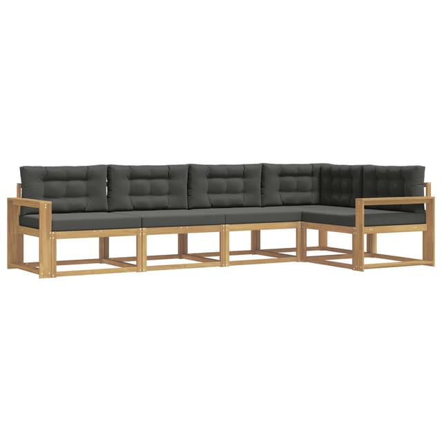 vidaXL Outdoor-Sofagarnitur 4-Tlg Weiß und Anthrazit Polyester 3386451