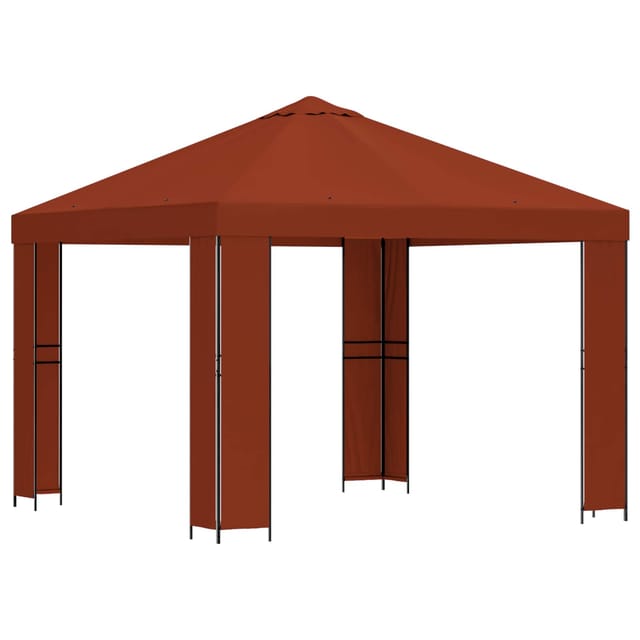 vidaXL Pavillon 3 x 3 m Terrakotta Polyester und Stahl 190 900352