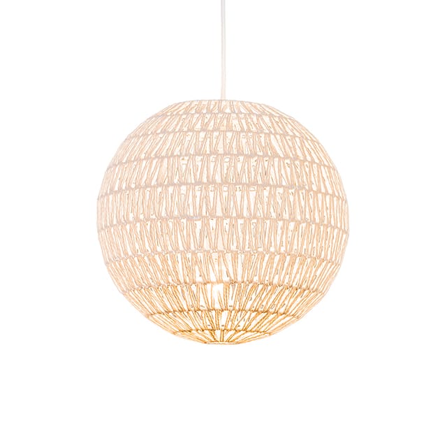 QAZQA Retro Hängelampe Weiß 40 cm Lina Ball 40