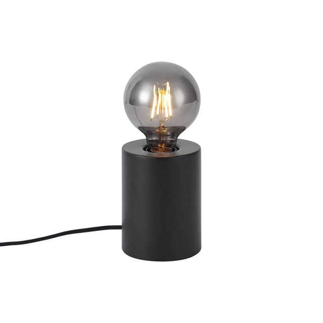 QAZQA Moderne Tischleuchte Schwarz 13cm Zylinder