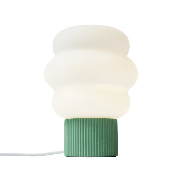 QAZQA Japandi Tischleuchte Grün mit Opalglas 18cm Kumo