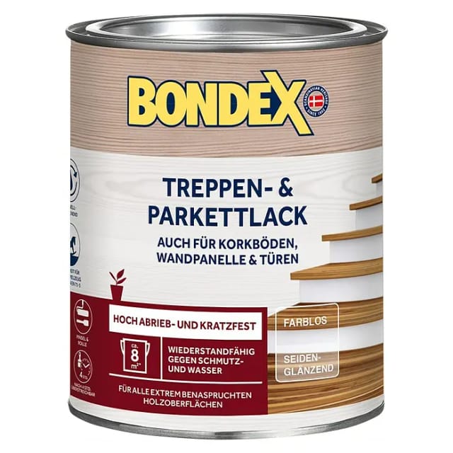 Bondex Treppen-u. Parkettlack Transparent seidenglänzend 750 ml