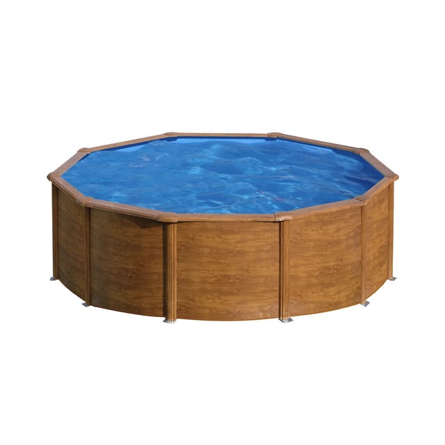 Gre Pool Sicilia Rund mit Holzoptik Ø 350 cm x 120 cm Holzfarben