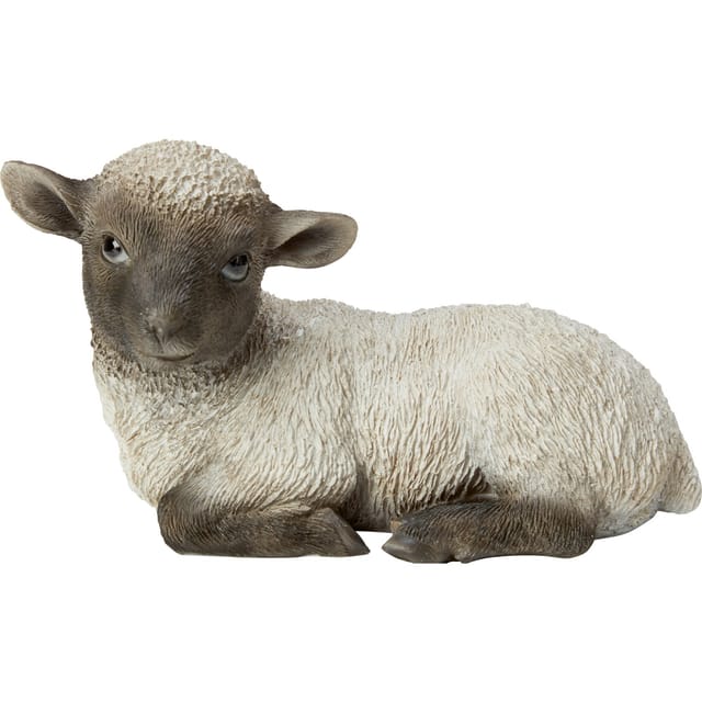 Deko-Figur Lamm 20 cm Schwarz-Weiß