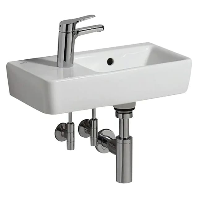 Geberit Handwaschbecken Renova Compact 50x25cm, m Hahnl. li, mit Überlauf, weiß