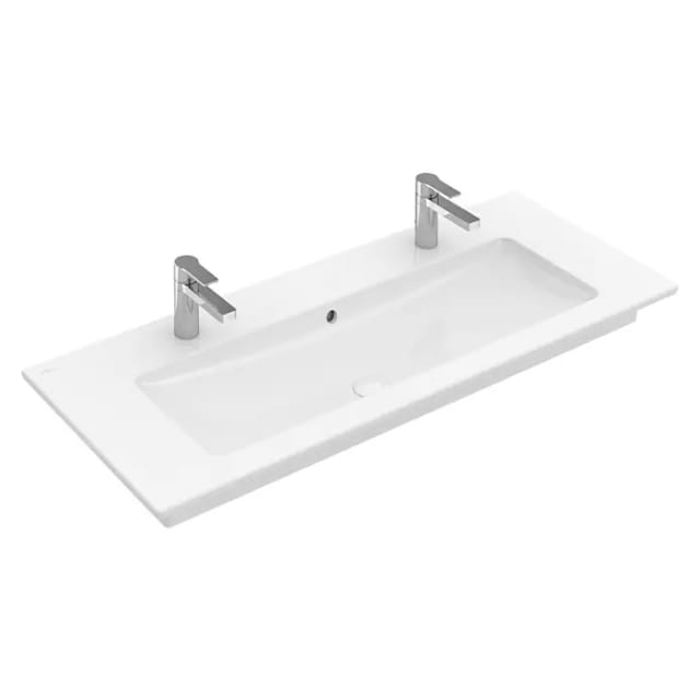 V&B Möbelwaschtisch VENTICELLO 120x50, 2 HL, mit Überlauf, weiß C-plus