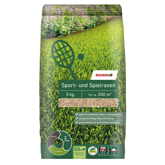 toom Sport- und Spielrasensaat 5 kg für ca. 200 m²