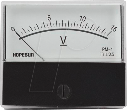 VEL AVM7015 - Drehspul-Messwerk, 15 V, 60x47 mm