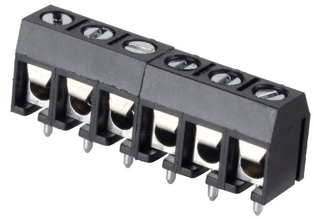 CTB5202-6 - Lötbare Schraubklemme - 6-pol, RM 5 mm, 90°