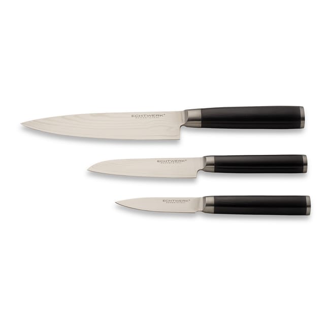 Echtwerk Damaszener Messer-Set, 3-teilig, Küchenmesser-Set