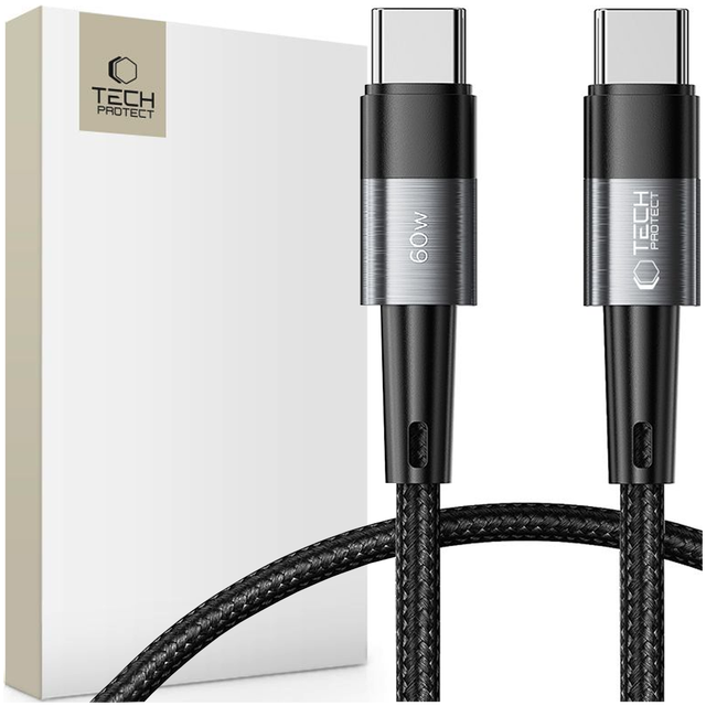 Tech-Protect UltraBoost USB-C / USB-C PD 60W 3A 0.25m Cable - Grey