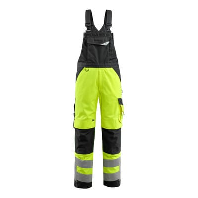 Newcastle Latzhose mit Knietaschen - SAFE SUPREME - hi-vis Gelb/Schwarz, Gr. 90C54