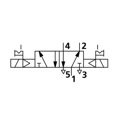 5/2-Wegeventil, elektropneumat., bistabil, G 1/8, 12 V DC (517.52.18.B.12D)