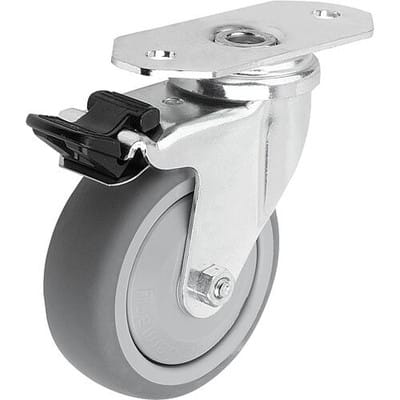 LENKROLLE MIT FESTSTELLSYS STOP-FIX, FORM:C, D=125, B=32, THERMOPLAST, KOMP:STAHL, FÜR ALUMINIUMPROFILE