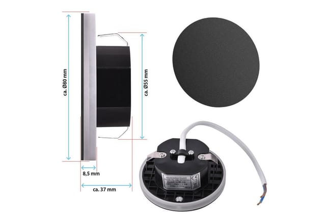 Maxkomfort LED Wandstrahler Treppenbeleuchtung LED 230V, Warmweiß 2,5W, Rund & Eckig, LED fest integriert, 3000K, Warmweiß, Treppenbeleuchtung