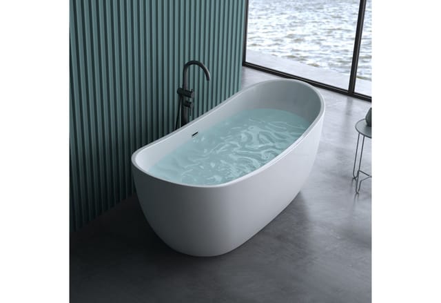 doporro Badewanne Design-Badewanne Freistehend inkl. Ablaufgarnitur B:150-183cm Vicenza