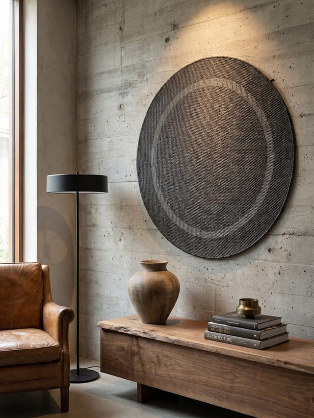 KADIMA DESIGN Outdoorteppich ALSTER Wetterfest UV-Beständig Balkon Waschbar Strapazierfähig Uni, Rund, Höhe: 5 mm, Schwarz, 120x120 cm, Balkonteppich Fußbodenheizung Langlebig Waschbar