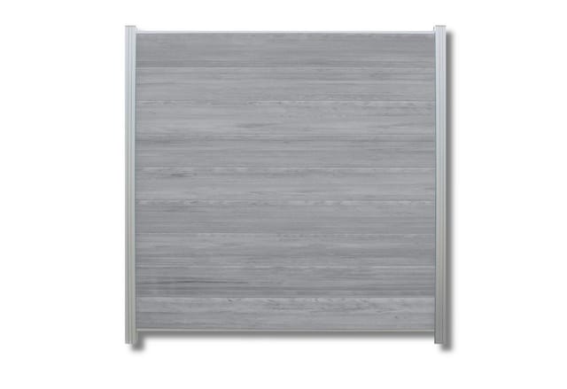 WPC Profi Zaun Komplettset grau anthrazit mix Sichtschutz Steckzaun Paneel 180x180cm, (Komplettset, mit Start- und Abschlussleisten, Pfosten und Zubehör)