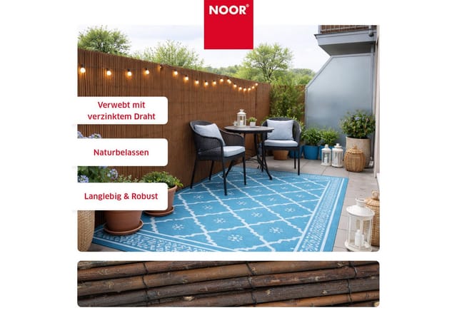 NOOR Sichtschutzzaunmatten Weidenmatte OXFORD - natürlicher Sichtschutz und Windfang