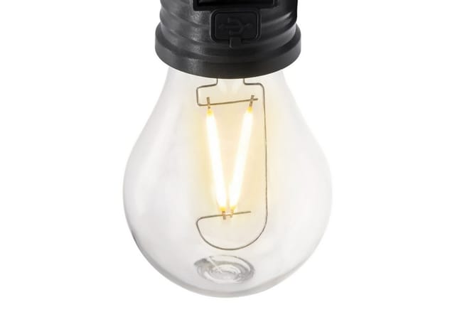 Spetebo LED Solarleuchte 2er Set Glühbirne per USB wieder aufladbar, Dimmbar, LED fest integriert, warm weiß, Garten Dekolampe zum Aufhängen, 3 Leuchtmodi