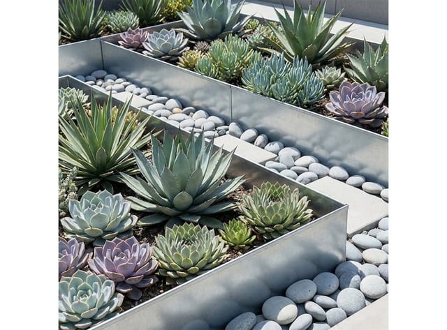 Ferghana Rasenkante Rasenkante Metall Verzinkt, Flexible Beetumrandung Garten, Rostfreie Mähkante Blumenbeet, Pflanzkübel Begrenzung Moosverhütung Dach, Silber Schwarz Rostoptik