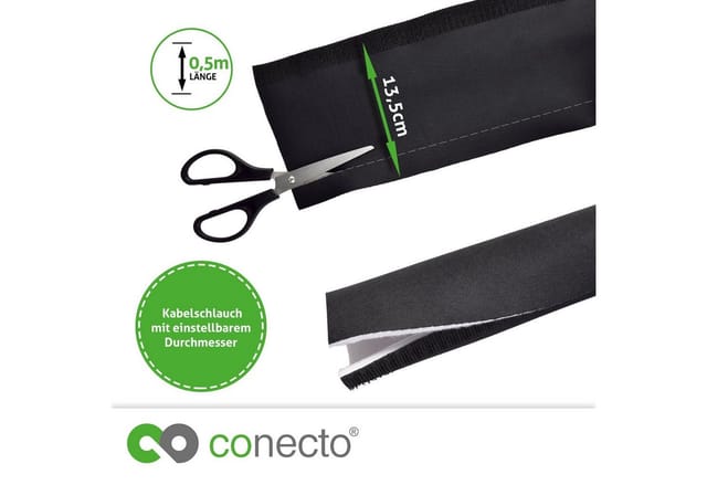 conecto Geflechtschlauch conecto Neopren Kabelschlauch mit Klettverschluss universell Kabelkana