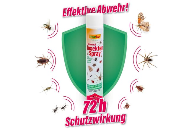 Inseko Insektenspray 3x inseko Universal Insektenspray 750 ml - zur Insektenabwehr (PT19), 3-St., effektive Abwehr bei Insektenbefall
