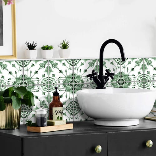 K&L Wall Art Fliesenaufkleber selbstklebend Klebefliese Skandinavisch Boho Küche 12Stk Deko