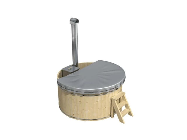 FinnTherm Badebottich PVC Abdeckung Zubehör für Badefass Bergen Ø 160 - Innenofen, in Grau