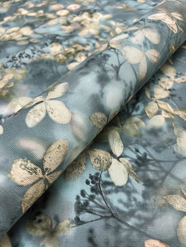 Newroom Vliestapete Murimi Blue Tapete Mustertapete Blätter,Blumen,Zweige, Blau Tapete Floral Blätter - Mustertapete Blumentapete Grau Beige Vintage Romantisch Blumen Zweige für Wohnzimmer Schlafzimmer Küche, Blumentapete