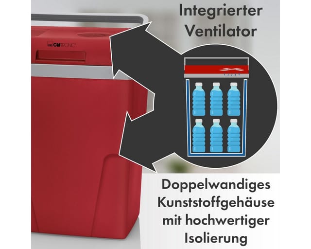 CLATRONIC Elektrische Kühlbox KB 3713.1, Auto und Camping, 22L, 12V und 230V Anschluss