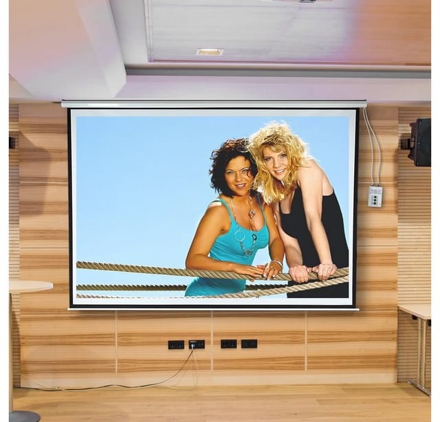 Feel2Home Beamerleinwand 300X229cm Motor Leinwand inkl. FFB Projektion Heimkino Motorleinwand (Motor ist sehr leise)