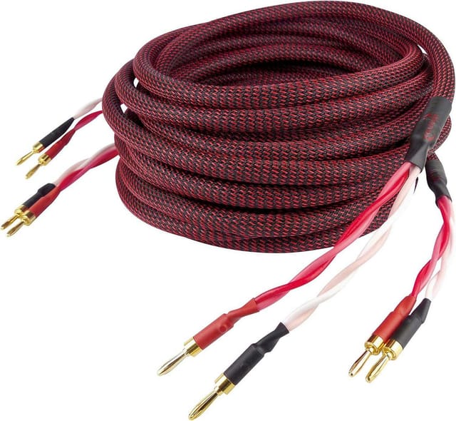 Dynavox Perfect Sound Lautsprecherkabel Paar - Kabel mit Bananensteckern Audio-Kabel, Bananenstecker, (500 cm), Kabeldurchmesser ca. 12 mm