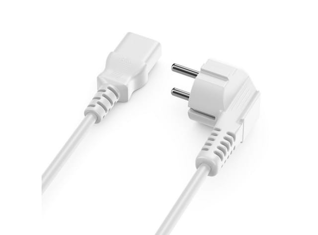 deleyCON deleyCON 3m Kaltgerätekabel Typ F (CEE 7/4) 90° - Kaltgerätekupplung Stromkabel