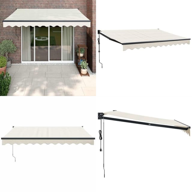 Elektrische Markise Mit Kurbel Creme 3x2,5 M - Terrassenmarkise - Sonnenschutz