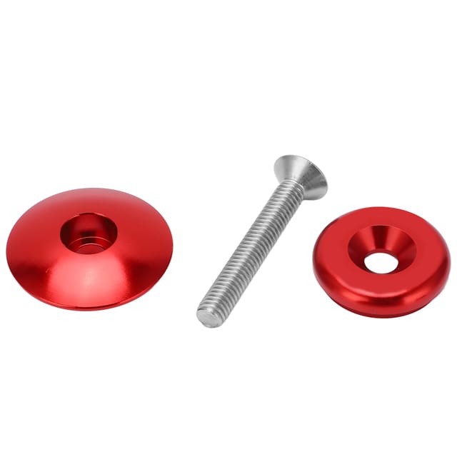 Steuersatzkappe Aus Aluminiumlegierung Für Mountainbikes Mit Schrauben, Rot