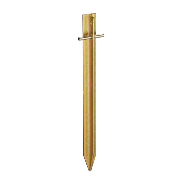 Relaxdays Heringe, Stahl, T-profil, 30 Cm Lang, Öse, 4er Set Zeltheringe, Stabil, Schlagfest, Camping Und Garten, Gold