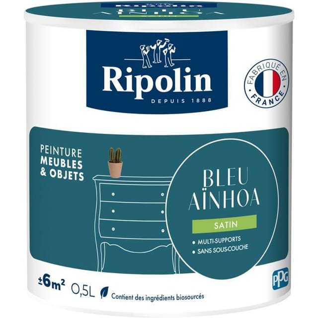 Möbel- Und Objektfarbe - Blau Ainhoa - Satin - Ripolin - 0,5l