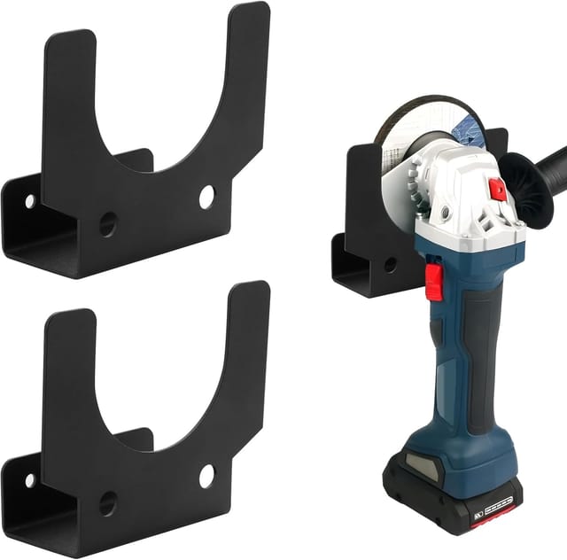 Set Mit 2 Wandhalterungen Für 5-zoll-winkelschleifer Mit Kabelhalter, Aufbewahrungsgestell Für Winkelschleifer, Poliermaschinen Und Schneidwerkzeuge, Schwarz