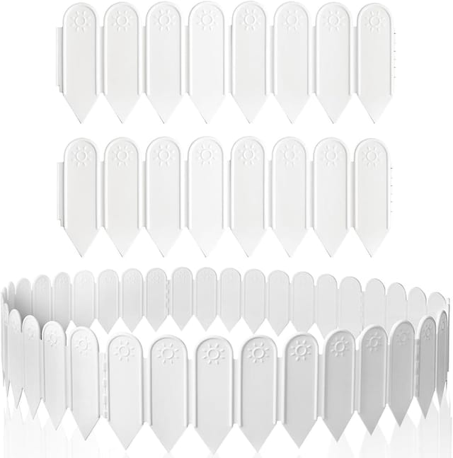 10 Stück Kunststoff-garteneinfassungen, 4 M Gartenzaun, Flexible Raseneinfassung, Gartenpalisaden, Blumenbeeteinfassung, Mini-palisade Für Gartenwege Und Landschaftsgestaltung, 15 Cm Hoch